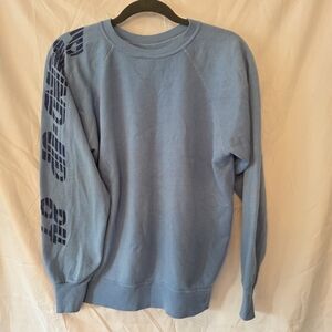 Vintage Blue Crewneck Distressed Sweatshirt Round-Up 84 Size Large